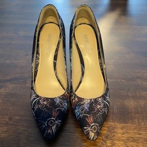 Nine West multi colored 3 inch heel